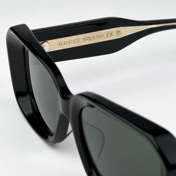 NEW Gucci GG1531SK 001 Black Grey Unisex Rectangle Sunglasses GG 1531SK main image 4